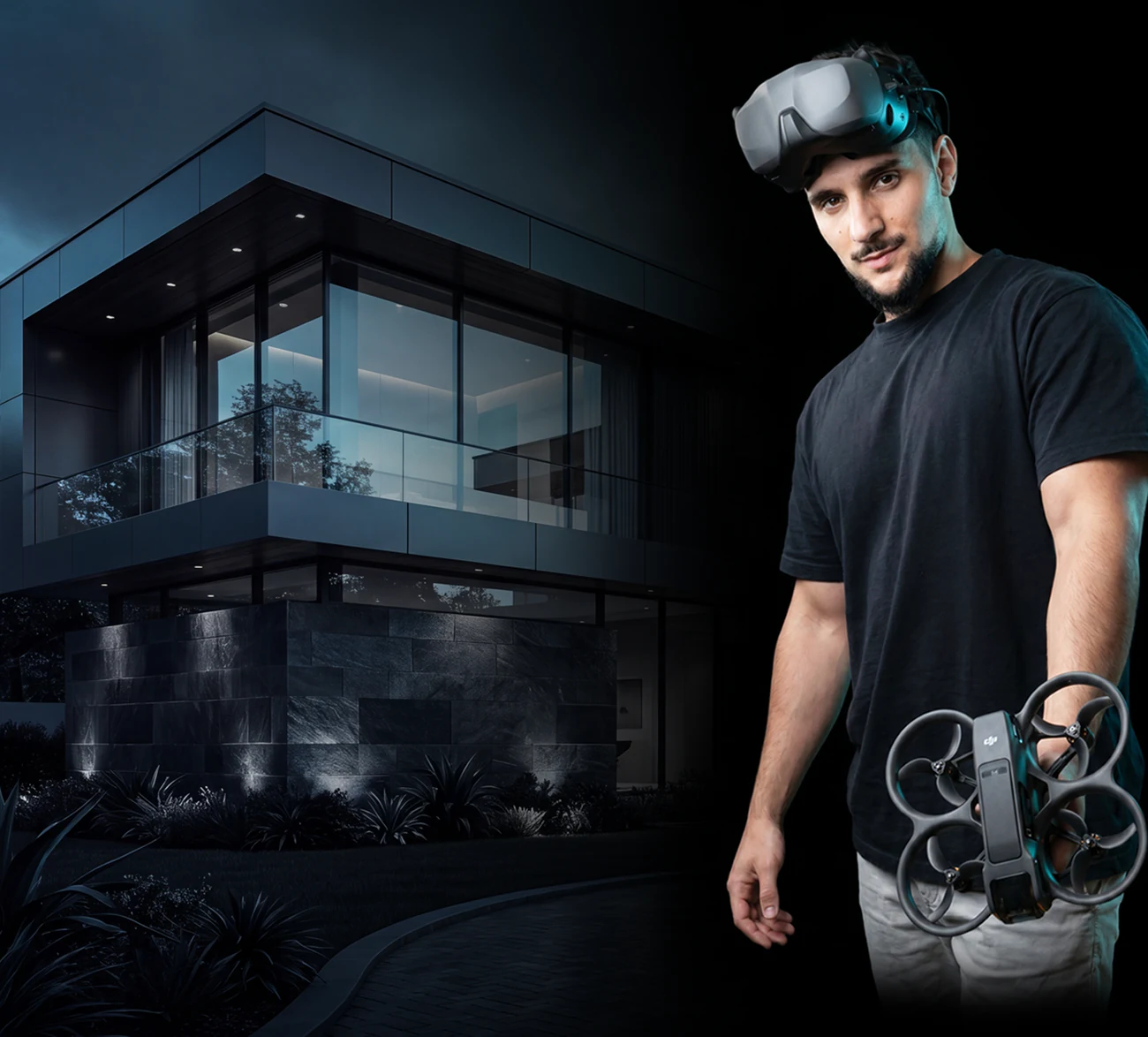 Producción audiovisual inmobiliaria con operador de drone FPV
